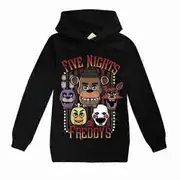 Kid Clothes Boy FNAF Five Night At Freddy's SweatShirt Hoodies Cartoon Tops Black 110cm
