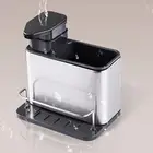 Sink Sponge Holder Storage Rack Kitchen Organizer with Soap Dispenser Brush