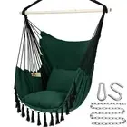 Y- STOP Hammock Chair Hanging Rope Swing, Max 500 Lbs, 2 Cushions Included, L