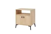 Groove Furniture Hunter Bedside Table with 2 Door and Adjustable Shelf, Oak