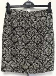 NEW! Monsoon UK8 black and gold lined straight Maxine skirt