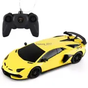 Remote Control Car 1:24 Lamborghini Aventador SVJ RC Car Model Toy Cars Yellow