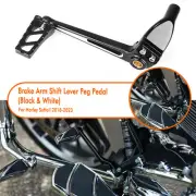 Black White Brake Arm Shift Lever Peg Pedal Kit For Harley Softail 2018-2023 19