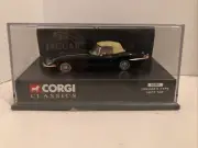 E Type Jaguar Soft Top Black Corgi Classics 1/43 Scale Diecast Model Car 02801