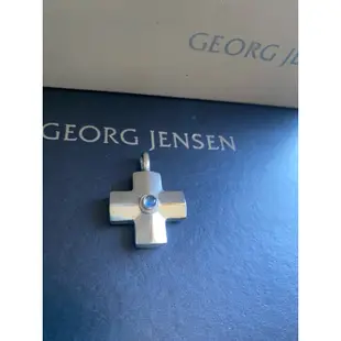 Georg Jensen喬治傑生GJ#260 丹麥製 絕版 月光石十字架單墜