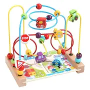 Wooden Bead Maze Toys for Toddlers, Bead Toy Colorful Roller Coaster Preschoo...