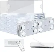 Gersoniel Magnetic Name Tags Kit Acrylic Name Badge Holders Clear Label Holders with Blank Printable Paper Inserts Magnets Custom Identity for Office(12 Pieces)