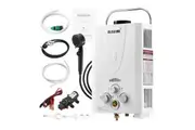 Maxkon Gas Water Heater 9 in 1 10L Outdoor Portable Camping Shower Instant Hot Heating System White with Pump