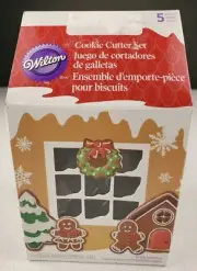 Wilton Gingerbread House Cookie Cutters Set Of 5 Tree People Wreath New In Box