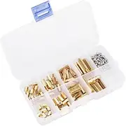 DECOMELODY 120Pcs Brass Nut Assortment Kit Threaded Spacers Box Easy to Install for Various Applications