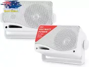 3-Way Weatherproof Outdoor Speakers 3.5" 200W Pair Marine Grade ABS Grill