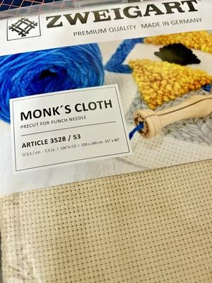 Monk's Cloth by Zweigart 7 Ct Mat Rug Substrate Tuffed Needle Punch 1m x 1.4m