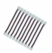 10X LED Strip Lights Double Connector Soldering Free 3528 5050 RGB 4 Wire 10mm
