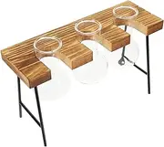 FONDOTIN 1Set Glass Vase Propagation Station Hydroponic Plant Vase with Wooden Stand for Home Decoration Space Saving Design Elegant and Creative Centerpiece