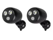 Defiant Battery Powered 120-Degree Black Motion Activated LED Flood Light 2-Pack