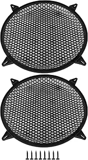 BQLZR Mesh Subwoofer Grille Covers for Stage Speakers 12-Inch Black Plastic Pack of 2