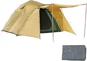 G.G.N. GN12CM006/GN12CM007 One-Touch Tent, Easy, Pull The String, Beginners, Beginners, Beginners, Camping, Family Tent, Pole Included, Sheet, Khaki (Amazon Exclusive Brand)