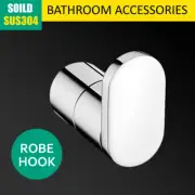 Chrome Round Robe Hook Towel Rail Door Hanger Kit Bathroom Kitchen Wall Mounted