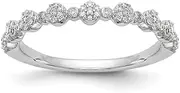 [Diamond2Deal] Women's 14K White Gold Diamond Wedding Band Ring 0.237 cttw