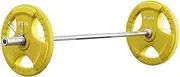 Everfit Barbells 46KG 120CM Dumbbell Barbell Plate Weight Lifting Home Gym Yellow