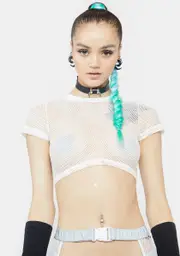 [Club Exx] Icy Bass Boomin' Fishnet Top