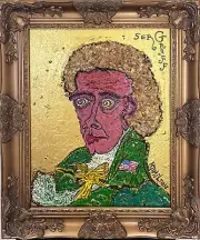 Textured Painting on Canvas by Serg Graff "Portrait of Alexander Hamilton", COA