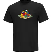 Melting CUBE T-Shirt CLASSIC Funny Party Tee Big Bang Sheldon Rubik S-5X New!