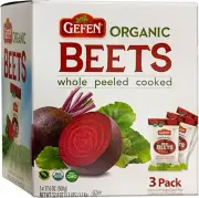 Gefen Organic Whole Cooked Beets 3 Pack 1.1 Pound Ready to Eat Non GMO