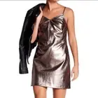 The Curator Gold Metallic Vegan Leather 1.State Dress 2