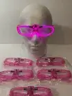 Led Light up Glasses Glow in the Dark for Rave Party, EDM (pink) 6 Pack