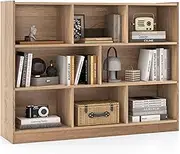 Giantex 8 Cube Bookcase, 3-Tier Open Wooden Bookshelf, Freestanding Display Cabinet with Anti-toppling Kits, Modern Book Toy Storage Organizer for Living Room, Bedroom, Kid's Room, Study