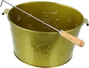 FONDOTIN 1 Set Bucket Paper Money Incinerator Sacrifices Burn Barrel Pit Barrels for Burning Trash Burning Bin Camp Stainless Barrel Junk Case Golden Stainless Steel