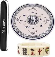 Mahjong Mat Anti Slip Noise Reduction Table Cover for Mahjong Paigow Poker with Mahjong Mini Tiles Stretchy Bracelet(Beige,120cm/47.2in)