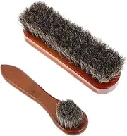 BESPORTBLE 2pcs Horsehair Shoe Brush Polish Applicator with Handle for Cleaning Leather Shoes Boots Ergonomic Grip Soft Bristles for Polishing Maintenance Versatile Use for Leather Care