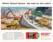 General Motors EMD "Detroit Diesel" Railroad Train Metal Sign