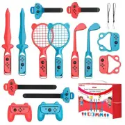 14 in 1 Sports Accessories Kit for Nintendo Switch/OLED Sports Games Bundle Kit