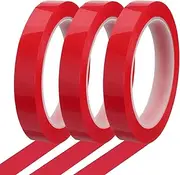 uxcell Whiteboard Tape 16mm x 66m Pinstripe Graphic Chart Line Grid Marking Tapes for Classroom Office Dry Erase Board Art, Red, Pack of 3