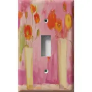 SnazzySwitch Red Flower Vases Decorative Light Switch Plate Cover