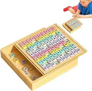 Wooden Hundred Board, 1-100 Numbers Math Learning Game, Counting Educational Toys Digital Board Game for Preschool 3+ Years Old Boys Girls