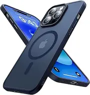 ELEPIK Stronger Magnetic for iPhone 14 Pro Case, [10 FT Military Grade Drop Tested] [Compatible with MagSafe] Slim Protective Matte Silicone iPhone 14 Pro Phone Case, Translucent Back, Blue