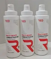 3 x Bottles Red Medical Supplies Multi-device Conductive Gel 8.45floz/250mL