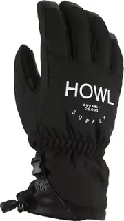 NWT UNISEX HOWL TEAM GLOVE $55 L Black 10k waterproof/breathable