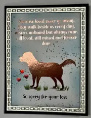 SYMPATHY - PET - DOG & hearts - handmade card by Dee