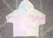 VS pink embroidered logo full zip hoodie new large tye dye
