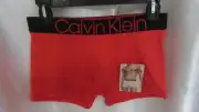 MEN`S CALVIN KLEIN TRUNK BRIEFS SIZE MEDIUM NEW W/T RED COTTON BLEND