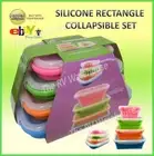 Storage Container 4 X Collapsible Silicone Rectangle Food Kitchen Caravan PARTS