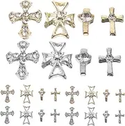 80pcs Alloy Cross Jewelry Nail Decorations Nail Charms Bulk Nail Rhinestones Nail Art Gems Rhinestones for Nails Nail Art Accessories Nail Jewels Rhinestone Nails Charm Charms Nail