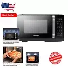 Black Stainless Steel Convection Microwave Oven with Preset Menus - Easy Cleanup