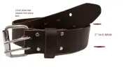 Genuine Leather Tool One Piece Working Heavy Duty Belt 2" Wide & Waist 34” - 52”