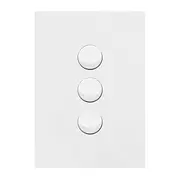 Hager WBQSV3-MW Finesse Series Switch, Rocker Type, Single Pole, Flush, 3 Gang, Vertical, 250V 16AX, 1 or 2 Way, Matt White